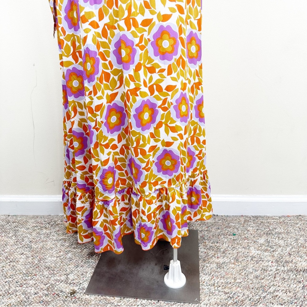 FEATHER & FIND FLORAL PRINTED RUFFLE WRAP MAXI DRESS - Picture 8 of 15